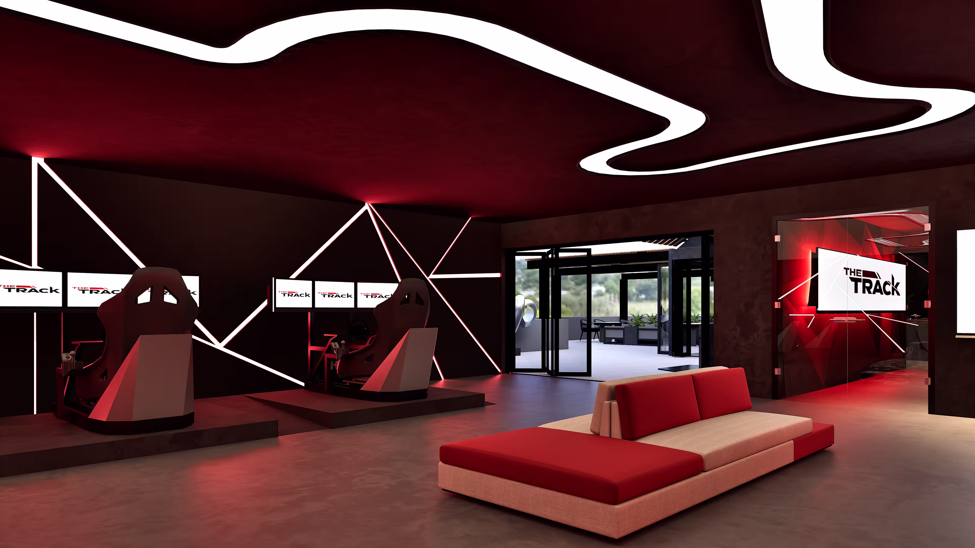 F1 Simulator cockpit view